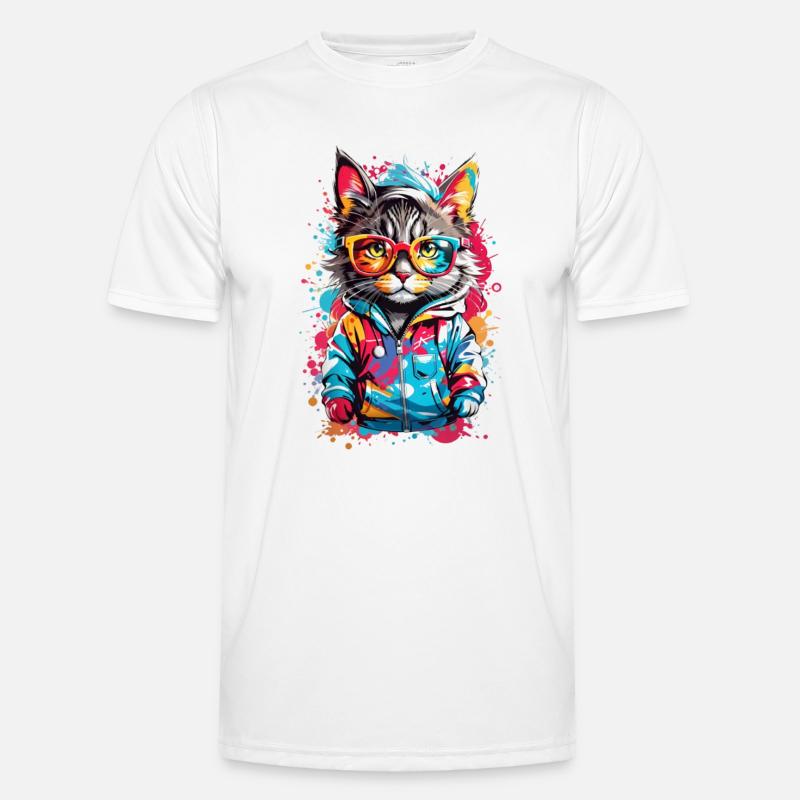 Coole Katze Männer Funktions-T-Shirt