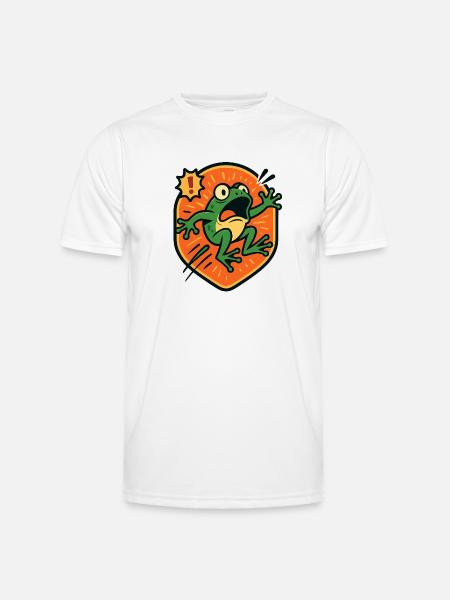 Panic Frog badge - Men's Functional T-Shirt - white