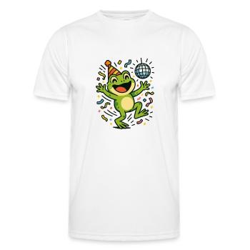 Party-Frosch - Männer Funktions-T-Shirt - Weiß - Vorne - AI Model Male 178 dark (178cm)