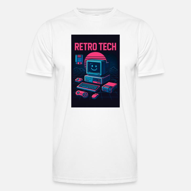 Graphiste informatique Retro Tech avec le sourire T-shirt sport Homme