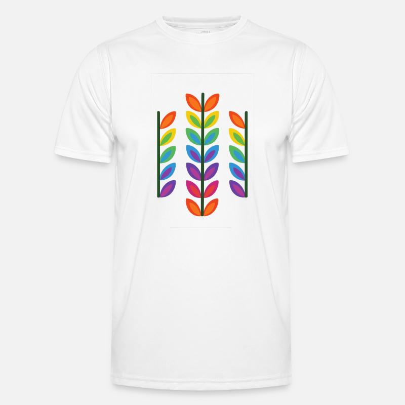 Conception de feuille arc-en-ciel dans un style vibrant T-shirt sport Homme