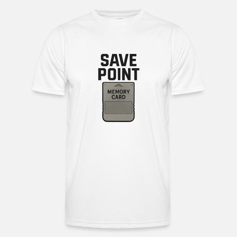 Memory Card Save Point Graphic Tee - Men's Functional T-Shirt - white