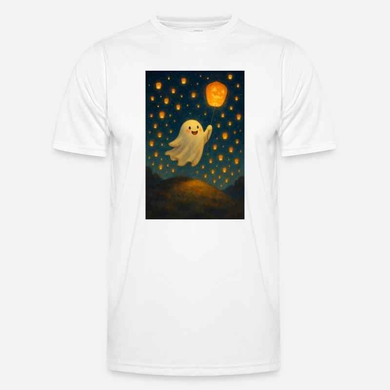 Ghost with jack-o'-lantern Men's Functional T-Shirt