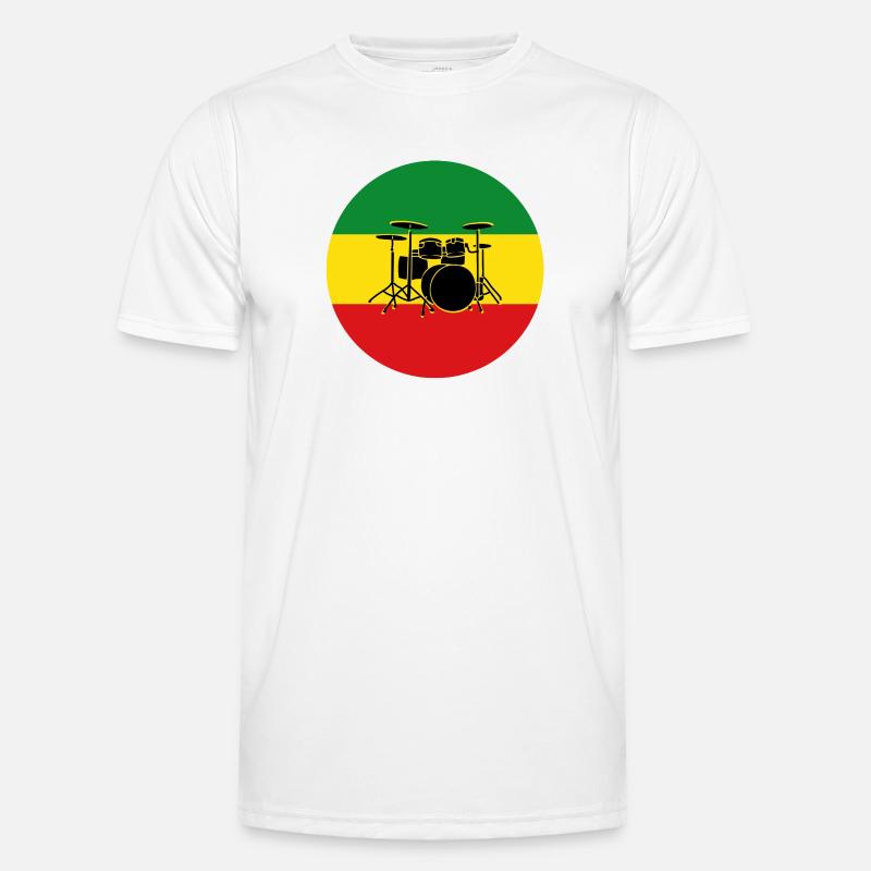 Reggae drums silhouette - Men's Functional T-Shirt - white