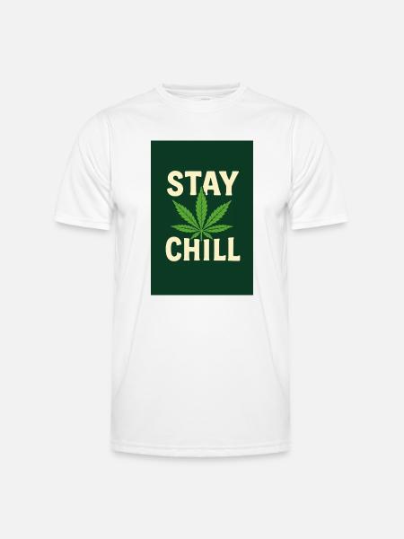 Stay Chill Cannabis Leaf - Men's Functional T-Shirt - white
