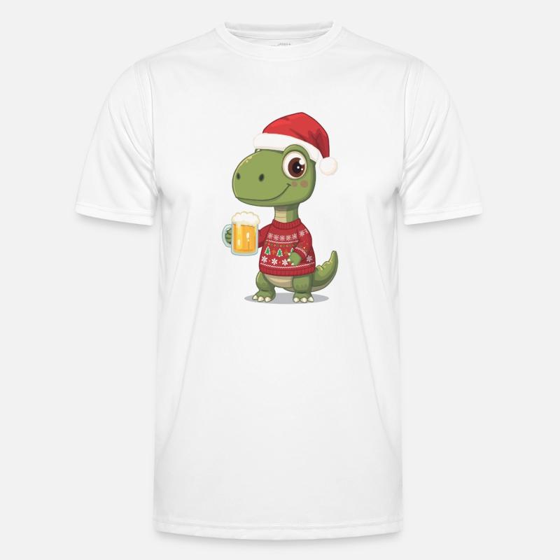 Dino Weihnachts-Festpullover Männer Funktions-T-Shirt