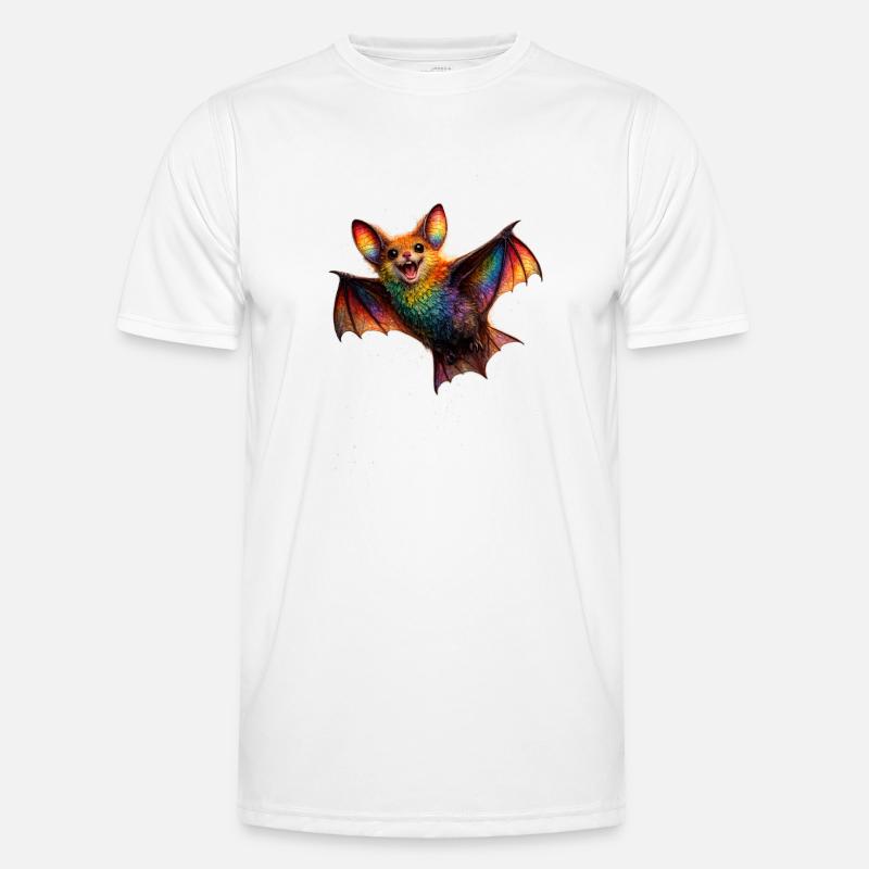 Rainbow Bat Night Creature - Men's Functional T-Shirt - white