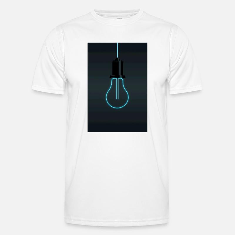 Neon Light Bulb – Electric Blue Idea Men's Functional T-Shirt