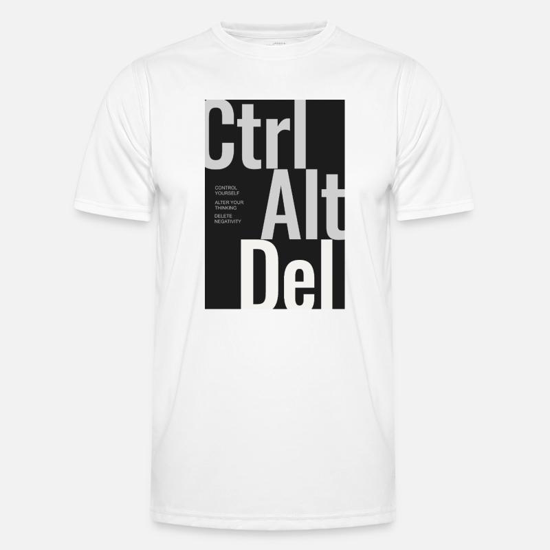CTRL ALT DEL – Affiche typographique Minimal Design T-shirt sport Homme