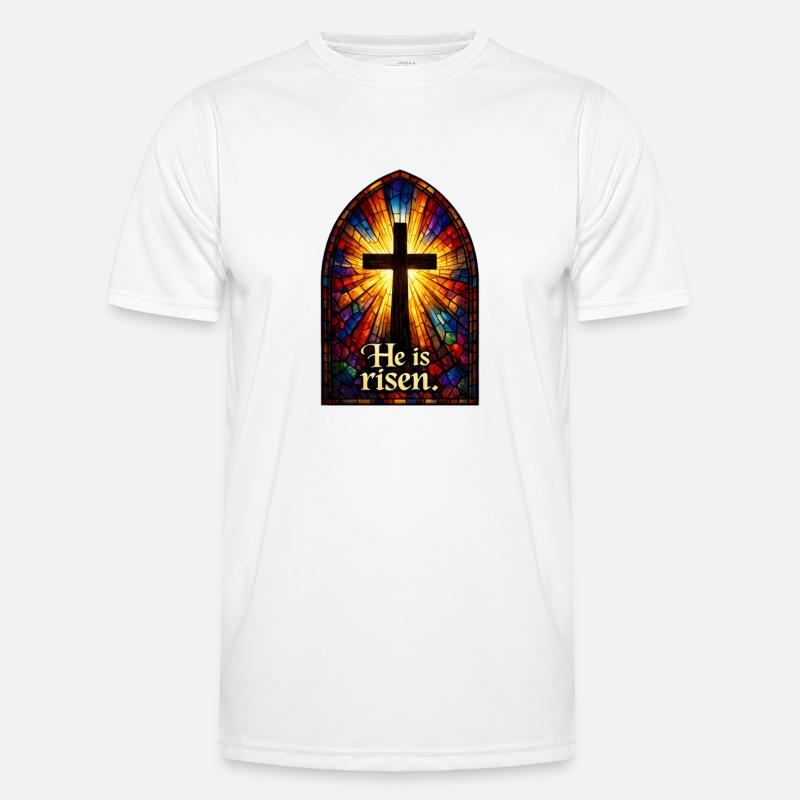 Resurrection He is Risen Easter Jesus - Men's Functional T-Shirt - white