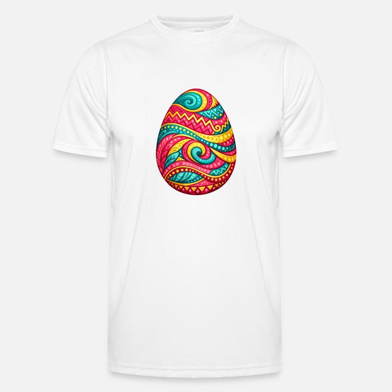 Colorful spiral Easter egg - Men's Functional T-Shirt - white