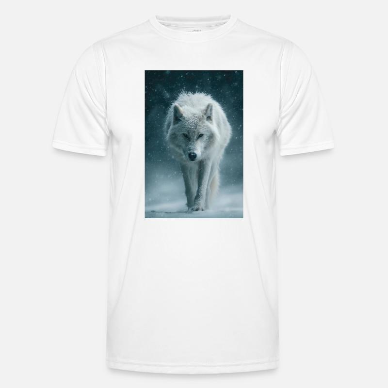 Arctic Wolf in Snowfall Men's Functional T-Shirt