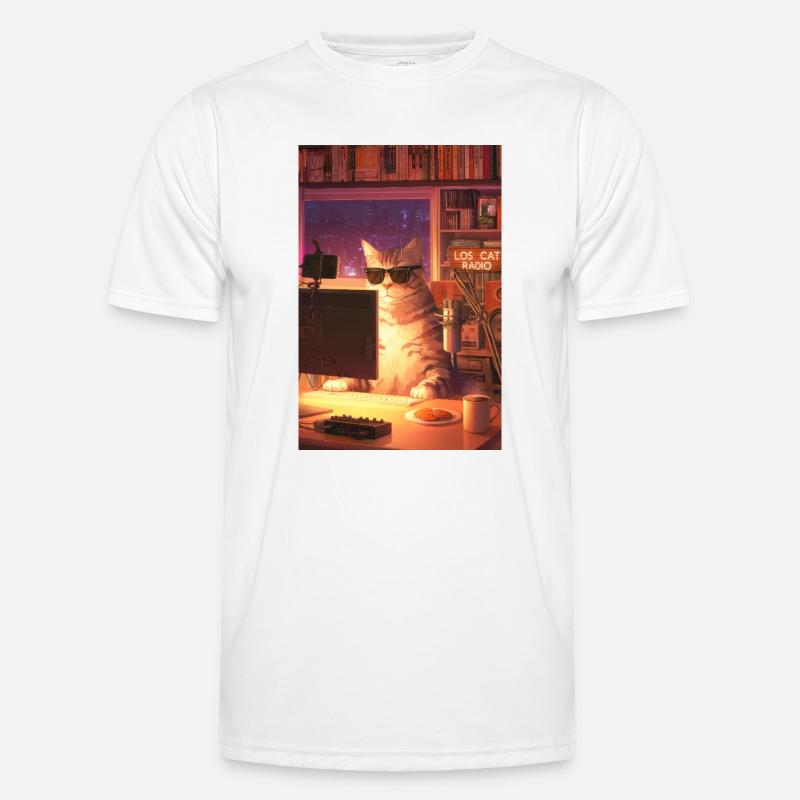 Cat Stream Neon Studio Men's Functional T-Shirt