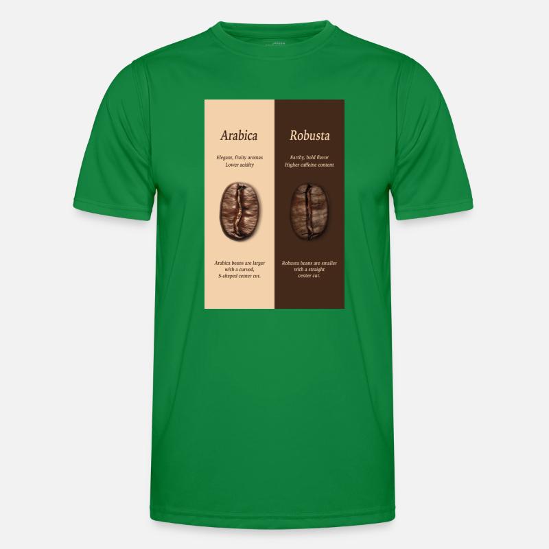 Arabica vs Robusta Coffee Guide Poster Männer Funktions-T-Shirt