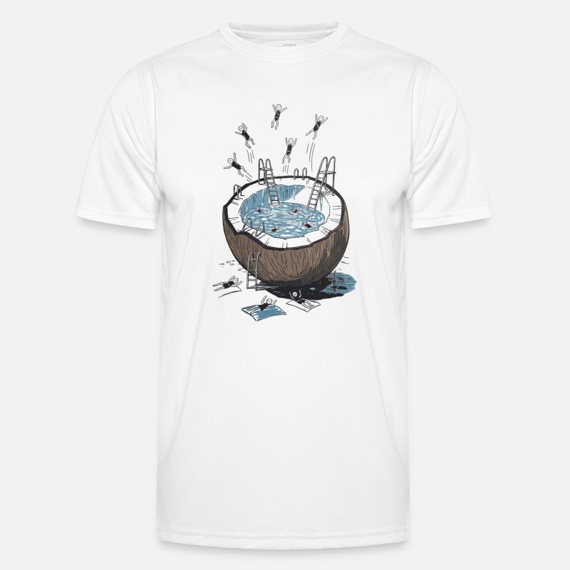 Coconut Pool Jumping Party - Men's Functional T-Shirt - white