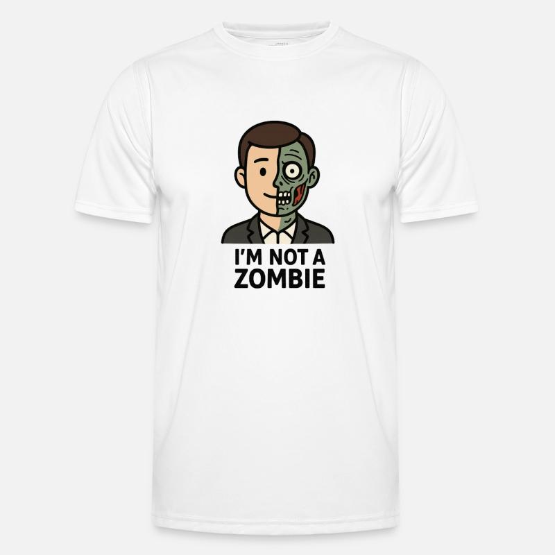Half Human Half Zombie - Men's Functional T-Shirt - white