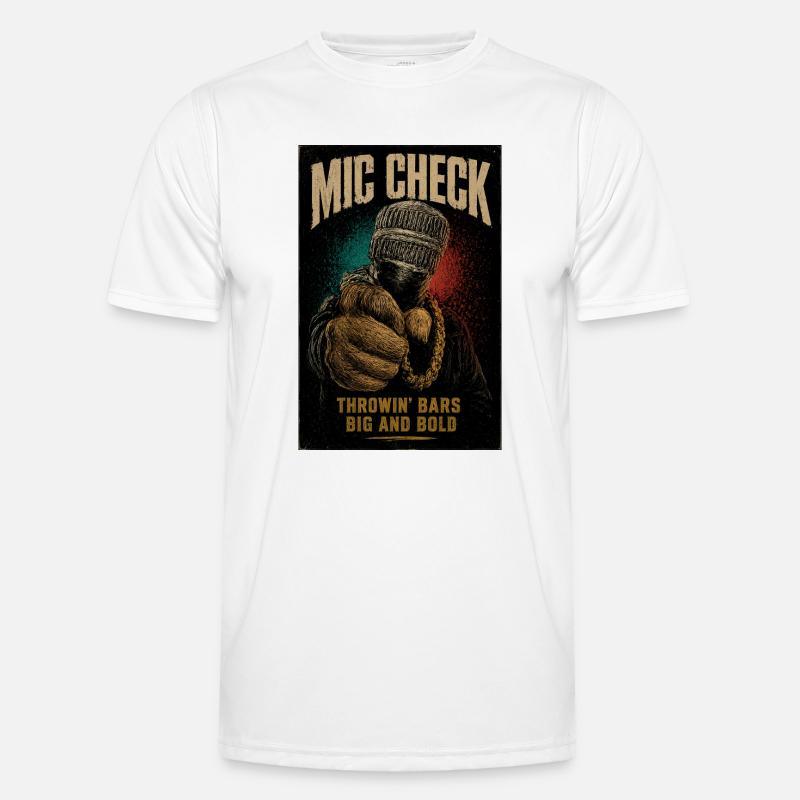 Mic Check Bold Throwin' Bars - Männer Funktions-T-Shirt - Weiß