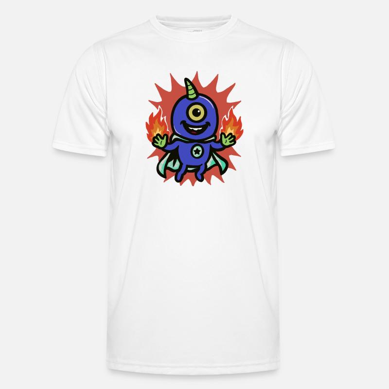 Feuerheld Einäugiger Alien Männer Funktions-T-Shirt