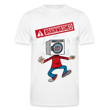 Le lavage de cerveau - T-shirt sport Homme - blanc - Devant - AI Model Male 178 dark (178cm)