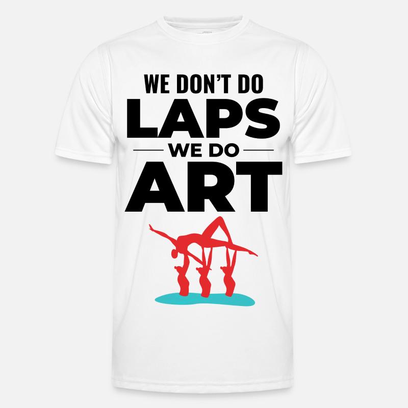 Dynamische akrobatische Silhouette Synchronschwimmen Männer Funktions-T-Shirt