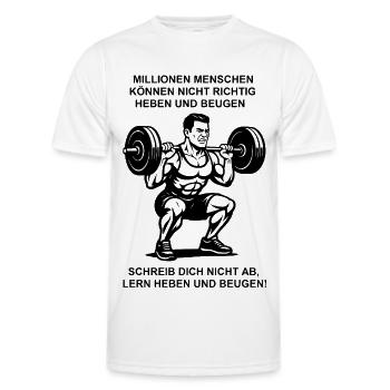 Motivation pour la dynamophilie - T-shirt sport Homme - blanc - Devant - AI Model Male 178 dark (178cm)