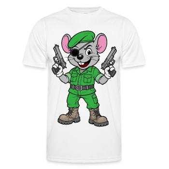 Bewaffneter Maus-Ranger - Männer Funktions-T-Shirt - Weiß - Vorne - AI Model Male 178 dark (178cm)