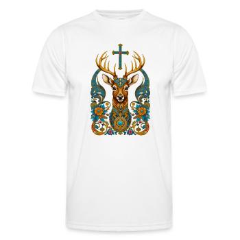 Hirsch - Männer Funktions-T-Shirt - Weiß - Vorne - AI Model Male 178 dark (178cm)