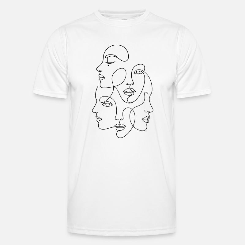 Minimalist One Line Multi Face Men's Functional T-Shirt