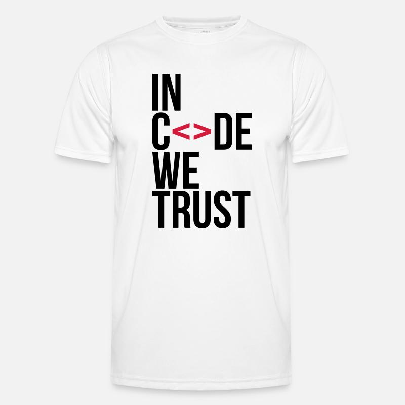 in code we trust ! - Men's Functional T-Shirt - white