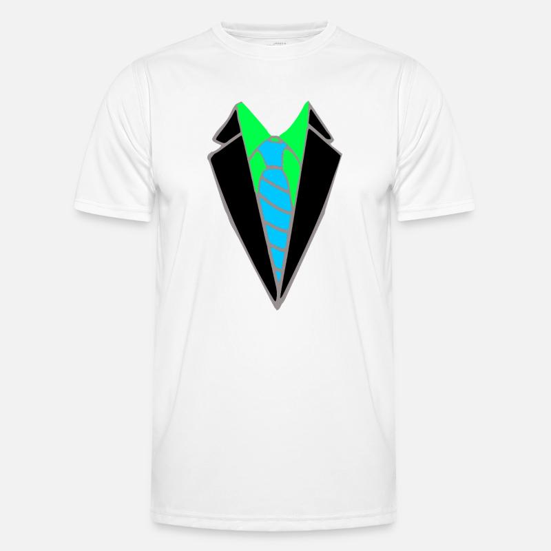 Neon jacket with blue tie - Men's Functional T-Shirt - white