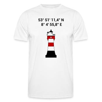 Red Sand Lighthouse - Sailing - Skipper - Maritime - Men's Functional T-Shirt - white - Front - AI Model Male 178 dark (178cm)