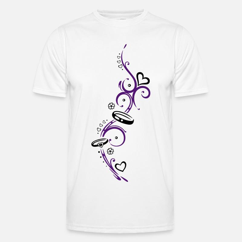Eheringe, Hochzeit, Ehe, zwei Ringe - Männer Funktions-T-Shirt - Weiß
