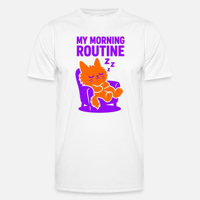 Routine matinale chat #1 T-shirt sport Homme