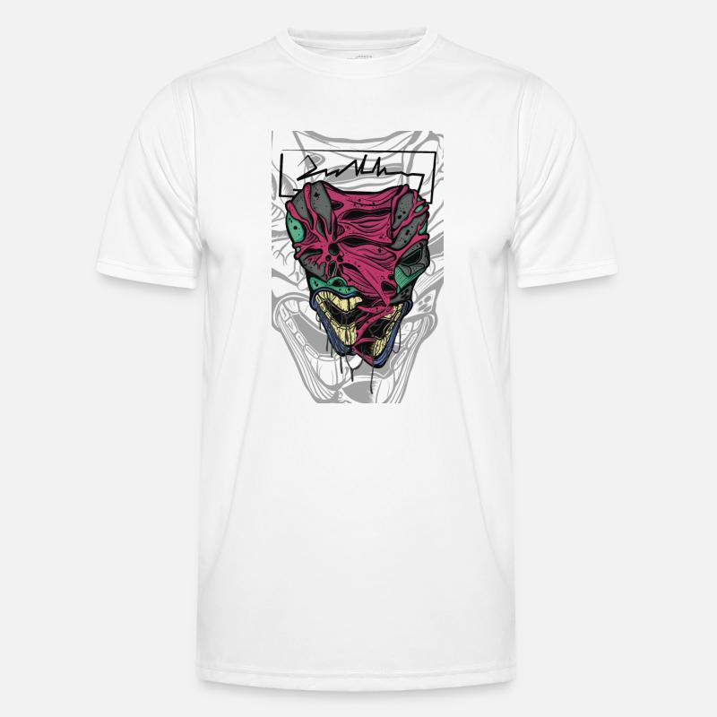 Visage de masque coloré et déformé T-shirt sport Homme