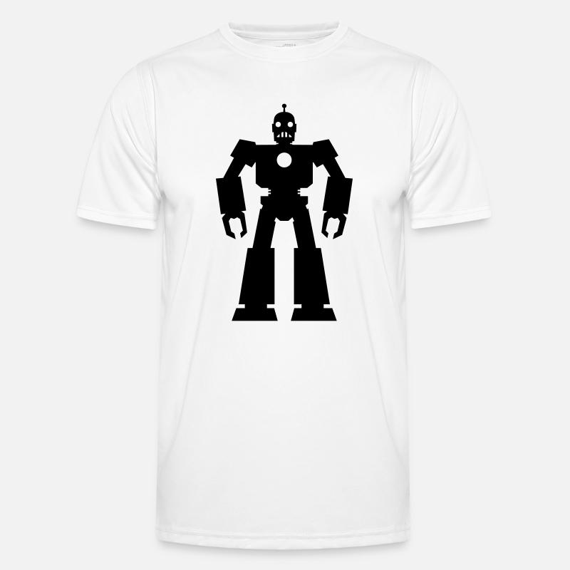 Roboter – KI Technik Sci-Fi Nerd Design - Männer Funktions-T-Shirt - Weiß