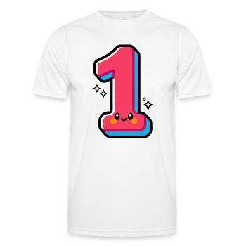 Nummer 1 Happy Pink Illustrated - Männer Funktions-T-Shirt - Weiß - Vorne - AI Model Male 178 dark (178cm)
