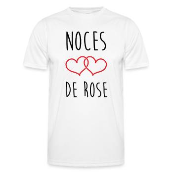 Rose Wedding 17 Years of Marriage - Men's Functional T-Shirt - white - Front - AI Model Male 178 dark (178cm)