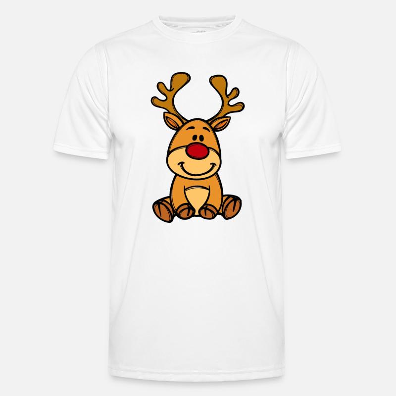 Rudolf julerenser - Funktionsshirt til herrer - hvid