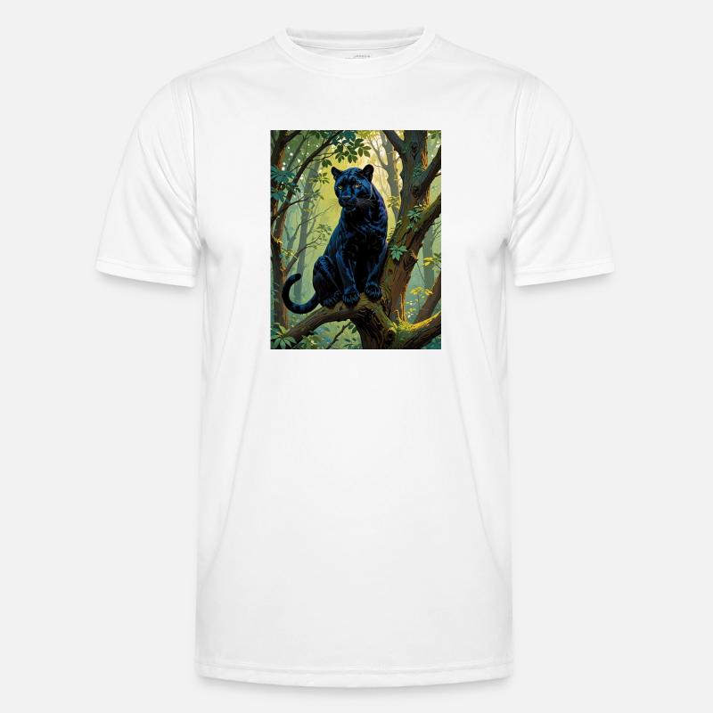 Schwarzer Panther im Dschungel - Men's Functional T-Shirt - white
