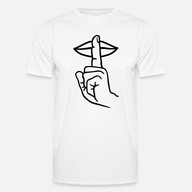 Hand mit Fingerstille, Handgeste Männer Funktions-T-Shirt