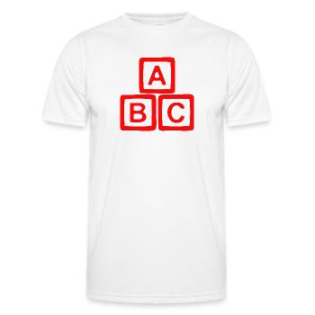 Conception contrastée de bloc ABC - T-shirt sport Homme - blanc - Devant - AI Model Male 178 dark (178cm)