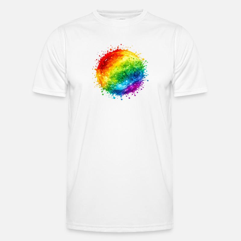 Explosion d’éclaboussures de couleurs arc-en-ciel T-shirt sport Homme