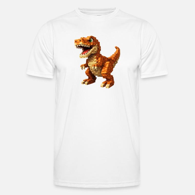 Orange Pixel-T-Rex Men's Functional T-Shirt