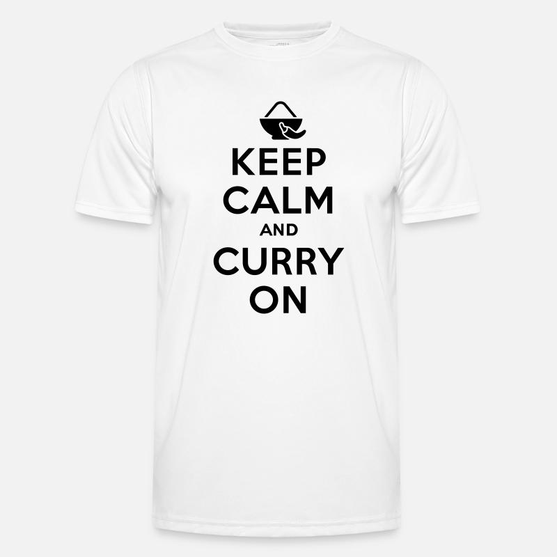 Keep calm and curry on - Männer Funktions-T-Shirt - Weiß