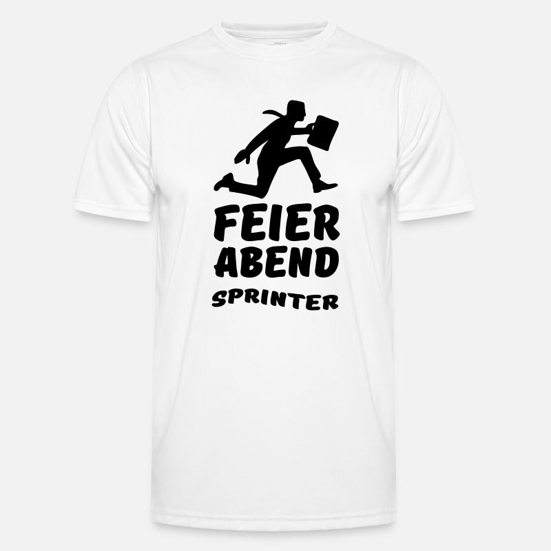 Feierabend Sprinter Geschenk Arbeit Büro - Männer Funktions-T-Shirt - Weiß
