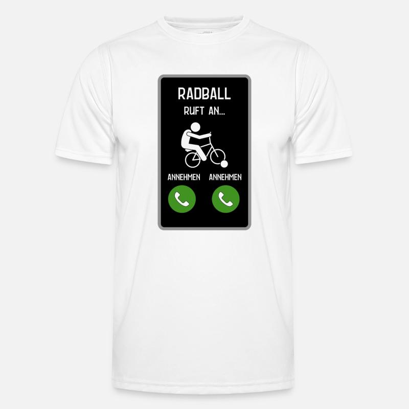 Radball ruft an - Männer Funktions-T-Shirt - Weiß