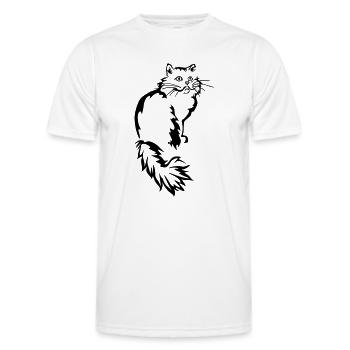 Perser - Perserkatze - Männer Funktions-T-Shirt - Weiß - Vorne - AI Model Male 178 dark (178cm)