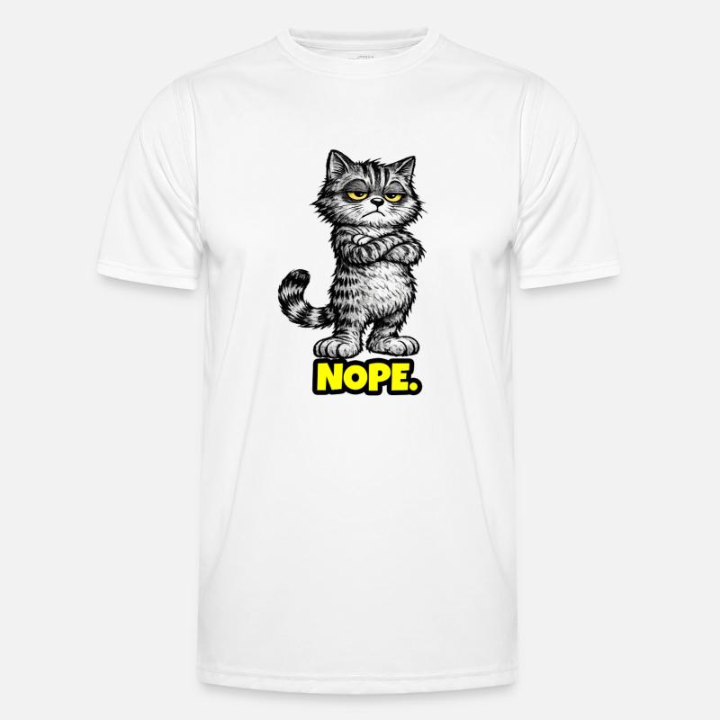 Nope. – Grumpy Katze (Chef Vibes) - Men's Functional T-Shirt - white