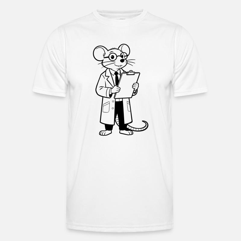 scientist mouse - Men's Functional T-Shirt - white