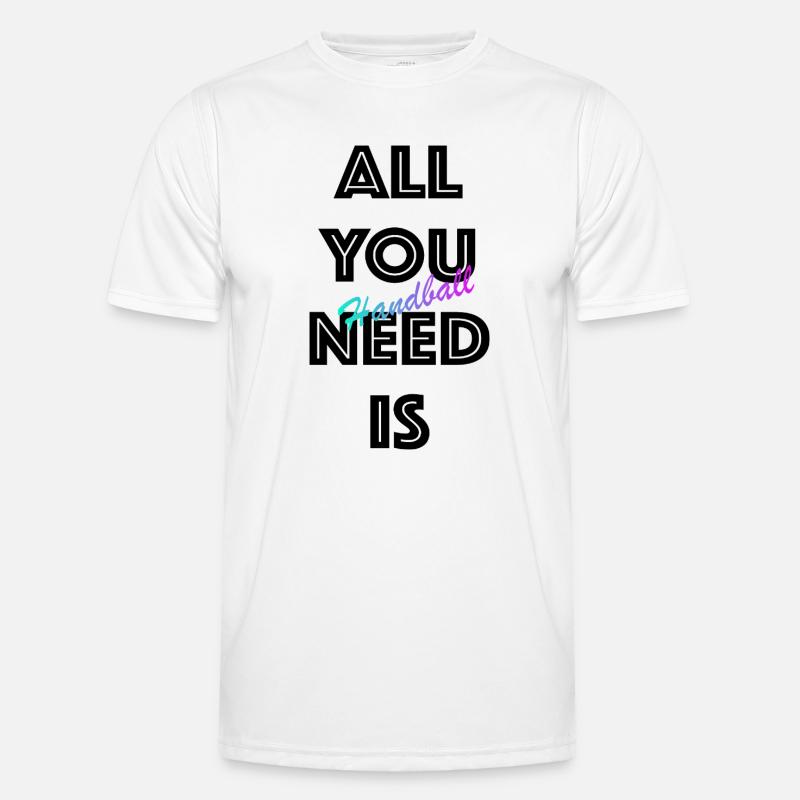 Handball Gradient Script - Männer Funktions-T-Shirt - Weiß